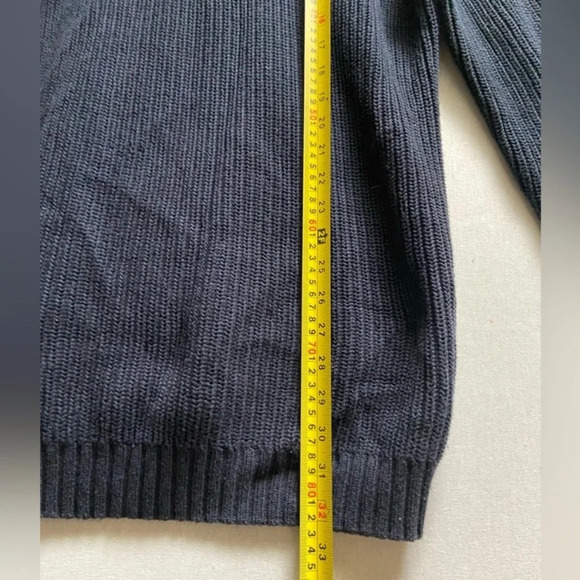 Point zero cowl v neck black  label chunky sweater Sz M - Picture 13 of 14